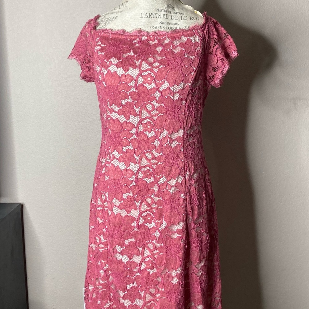 Sold- Adrianna Papell Pink Spring Dress Women’s Size 12
